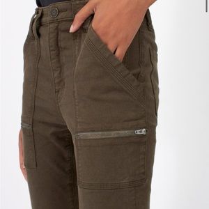 Joie Park skinny leg ankle zip cargo pants fatigue green NWT size 25.